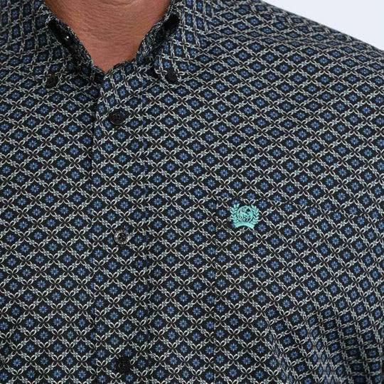 CLMTW1106118- Men's Cinch L/S Button Shirt- Black Print