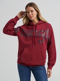 CL112382644- Wrangler Ladies Hoodie- Burgandy