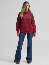 CL112382644- Wrangler Ladies Hoodie- Burgandy