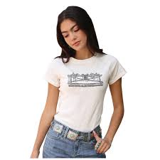 CLCTK7539002-Ladies Cruel Girl - Saddles Tshirt- white