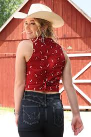 CLCTV7532002- Ladies Cruel Girl - Vest w/ Spurs- Red