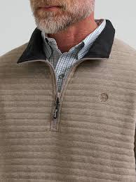 CL112381977- Wrangler Mens 1/4 Zip George Strait- Knitted Brown