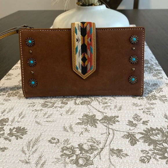 BG23135725W Tony Lama Wallet Southwest Strap w/ Rowell Studs