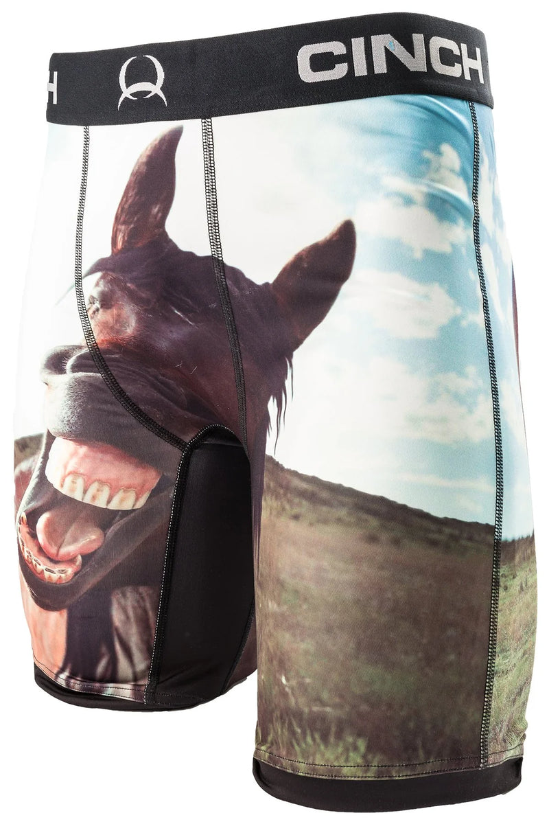 CLMXY6010001 White Cinch Men's Boxer Briefs "Horse"