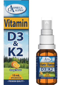 BG127814 Omega Alpha D3 & K2 Spray Orange Flavour (15 ml)
