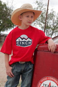 CLMTT7670130-RED Cinch T Shirt Boys S/S "Cinch Western"