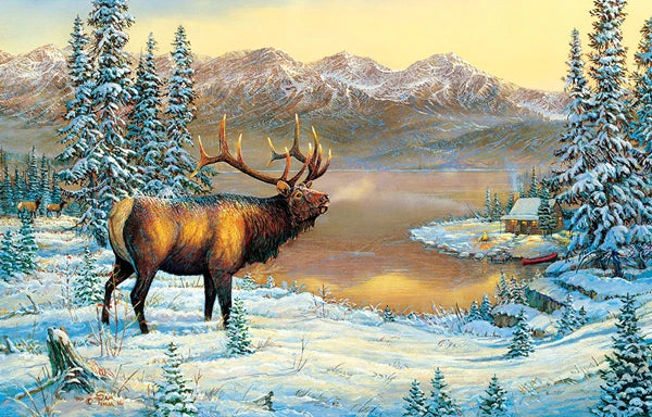 BG29015 Elk By the Cabin 1000 pc