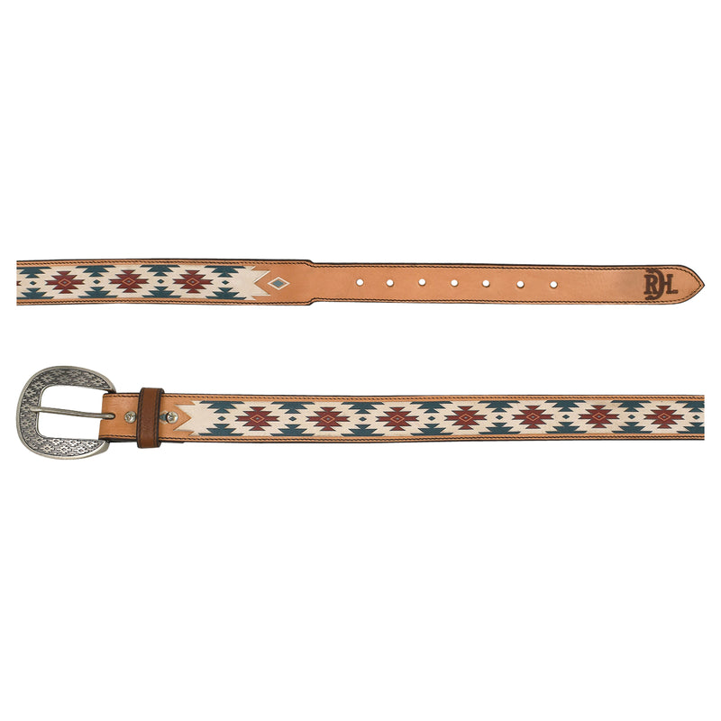 CL24171BE4 Ladies Belt Tan w/ Colored Aztec