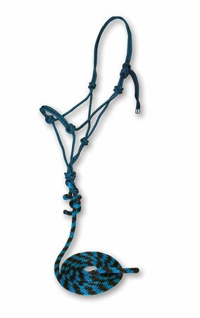 TKHR-AVG-Blk/Tur Halter Rope w/ 10' Lead