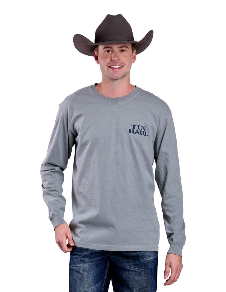 CL10-078-0300-0959 Grey Men's Tin Haul L/S Knit - Logo On Back