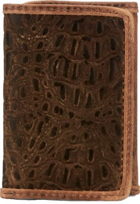 BG22100138W4 Men's Tony Lama Wallet Dark Brown Hornback Emboss