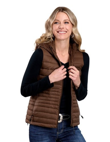 CL03-098-0685-6216 Brown Ladies Roper Down Vest