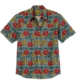 CL10-002-0064-0483- Mens S/S Tin haul Tropical Aztec Print