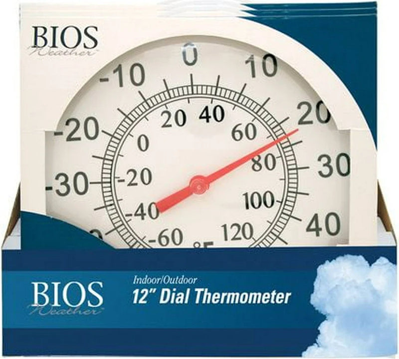 HG4760914 Thermometer Round Dial 12" "Blk/White"
