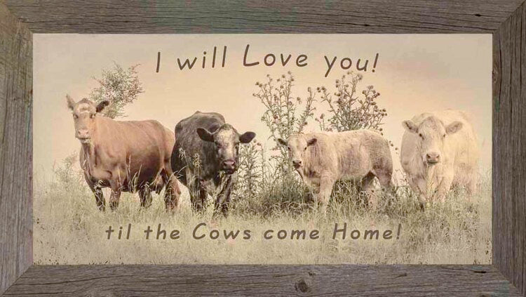 BG30340 Four Cows "Love you Till Cows Come Home" 16x32