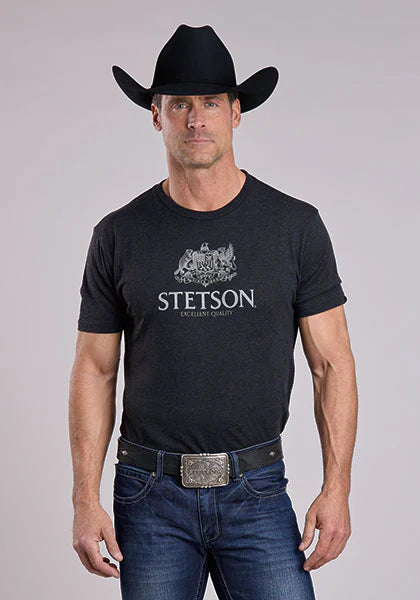 CL11-076-0562-0889 Men's Stetson Tshirt-Crest Logo