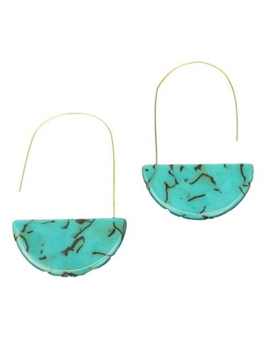 BG30462 Earrings Hook Turquoise Stone