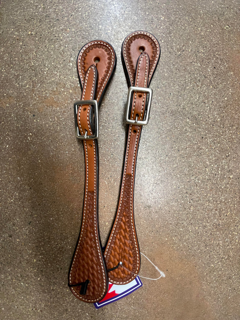 TKWA2186 Spur Straps - Basket Stamped Dark and Light