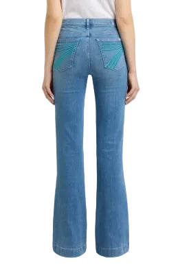 CL7U307C121ZH 7 For All Mankind Women's Dojo Ice Flow "TEAL"