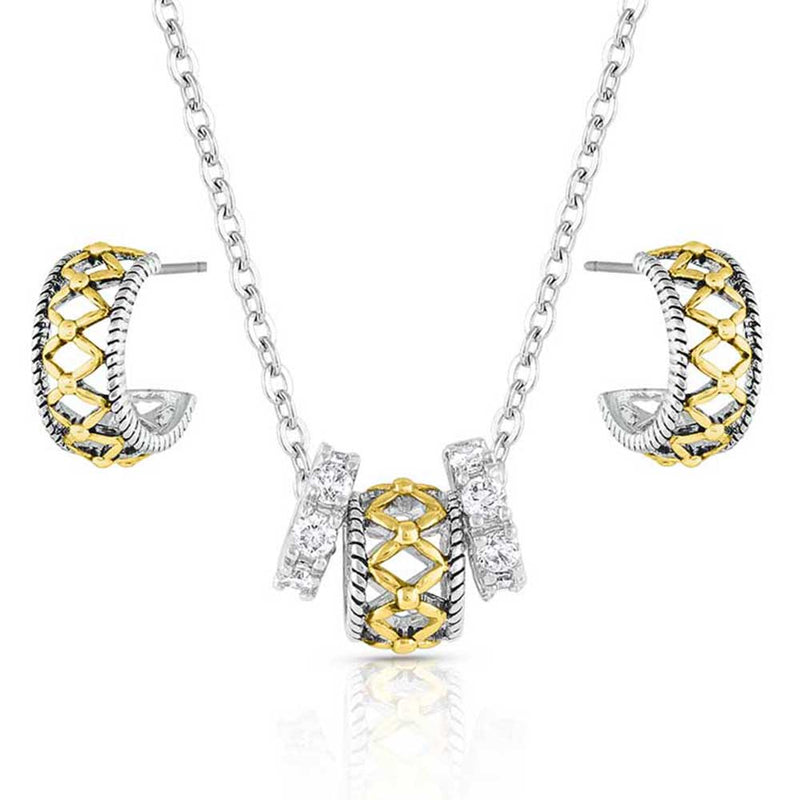 BGJS5182 Jewelry Set- Gold Woven Rings