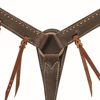TK40004-32-16 Breastcollar Western Outlaw Taperd Chocolate