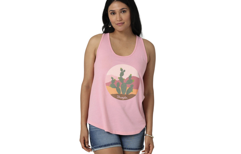 CL112328911-M Wrangler Ladies Tank Pink Cactus
