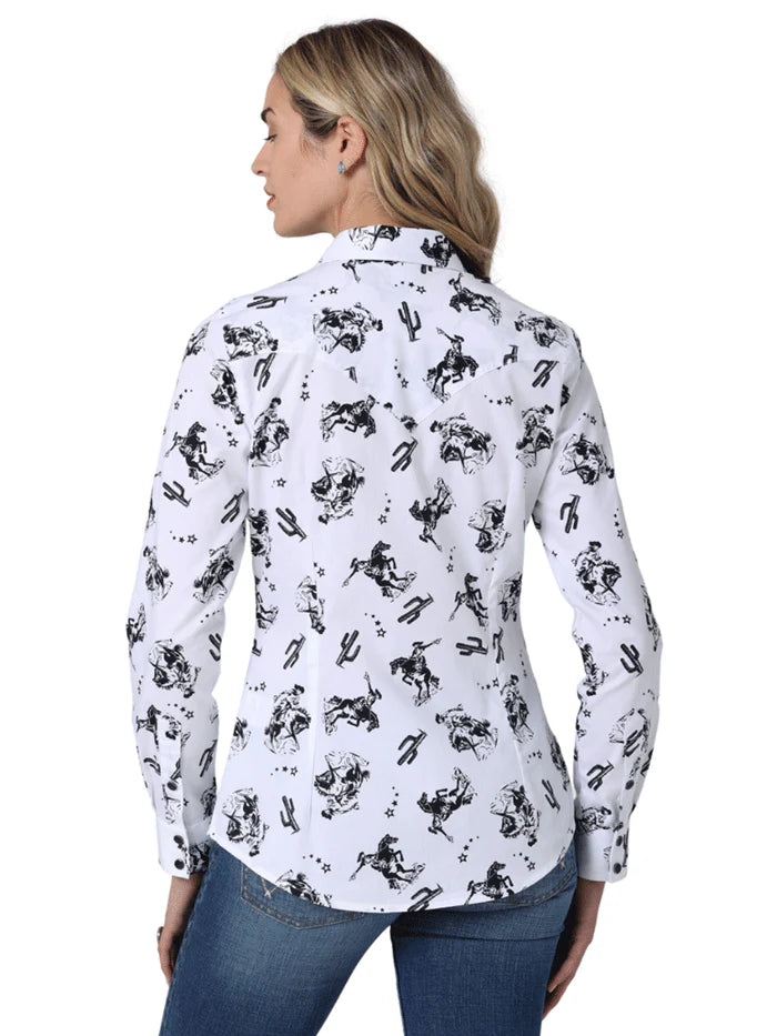 CL112330046-Wrangler Ladies L/S Western Print Shirt