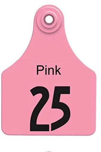 ACFLXNUM-1-25-Pink Allflex Maxi Numbered Tags 25's