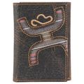 BG1623322W6 Wallet Hooey Brown w/Rustic Cut Out TriFold