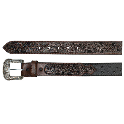 CL2071BE2-38-Black Belt Hooey Roughy Black Ostrich