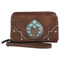 BG2159787W Wallet - Justin - Brown w/Turquoise Naja Concho