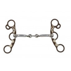 TK263111 Bit Antique Argentina Snaffle w/ Silver Accents 5"