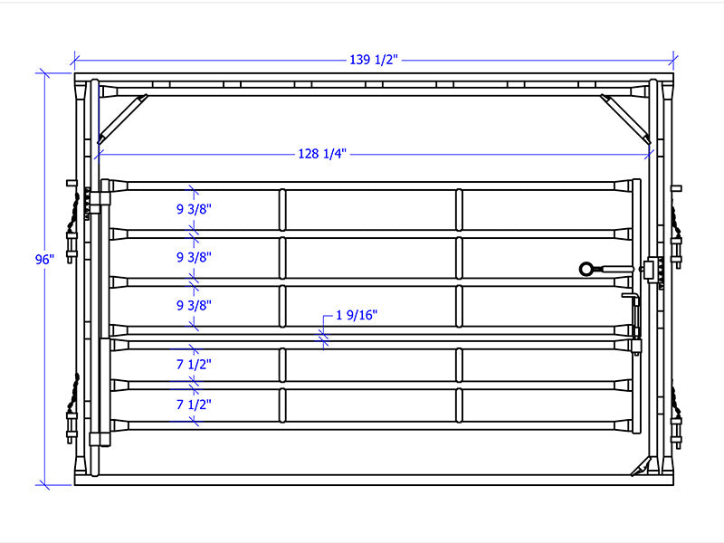 LE382-1 12' Calf Sort Frame & Gate