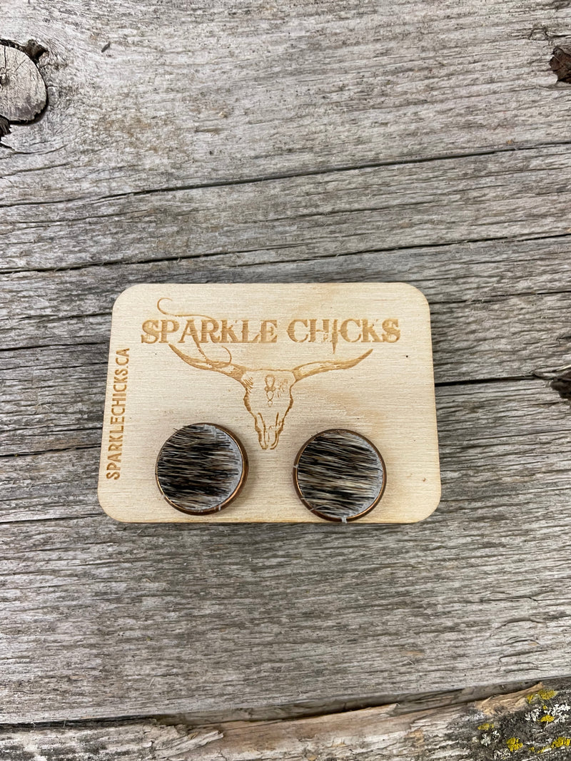 BGEARRING12 Earrings- Hair On Hide Slip On Mini Me Assorted