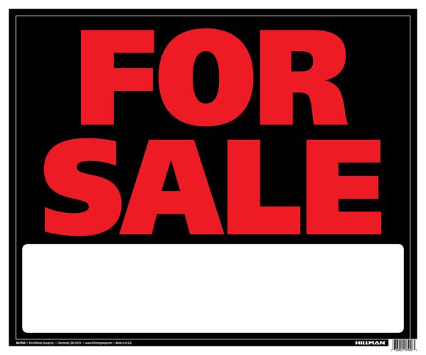 HG554022 Sign - For Sale 19"X24"