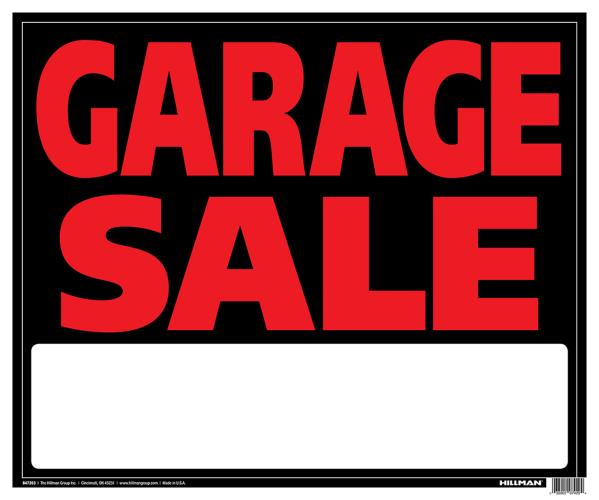 HG553925 Sign - Garage Sale 18"X24"