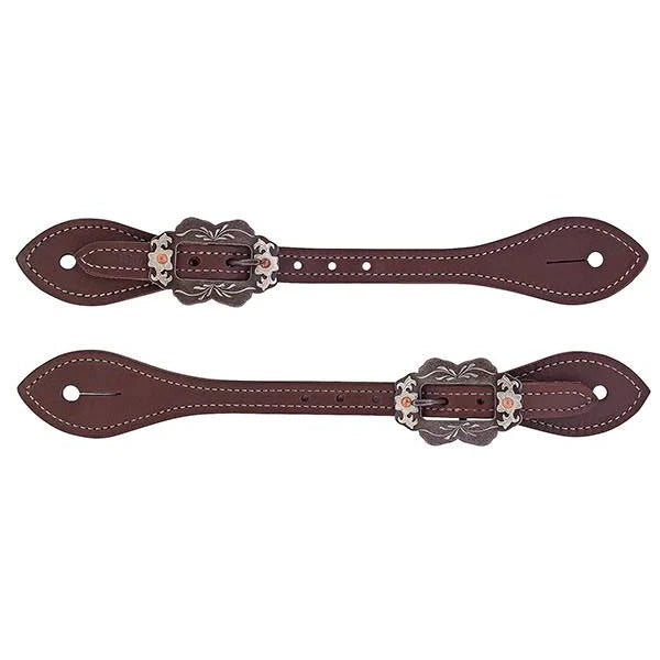 TK30-0302 Spur Straps Mens- Flared Oiled Harness Leather