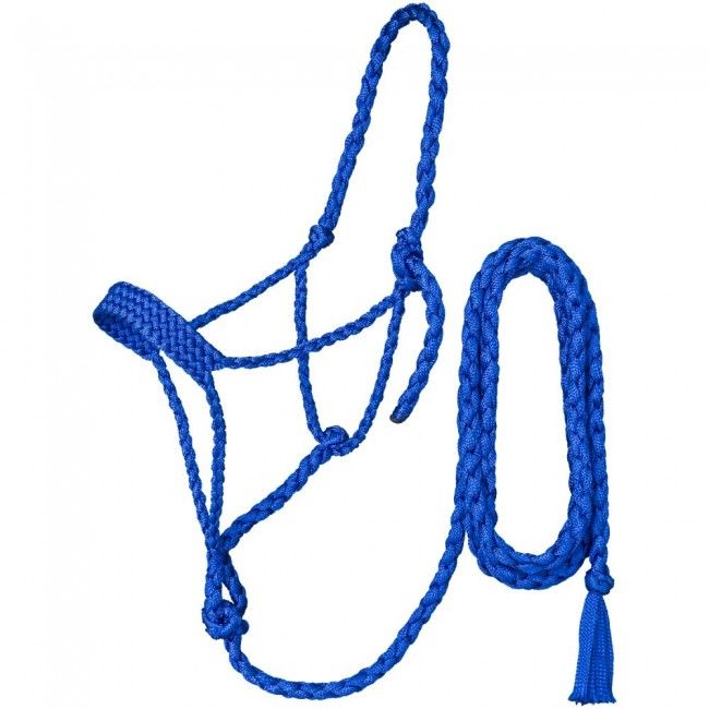 TK16-605--Blue Halter Rope Mule Tape w/Lead