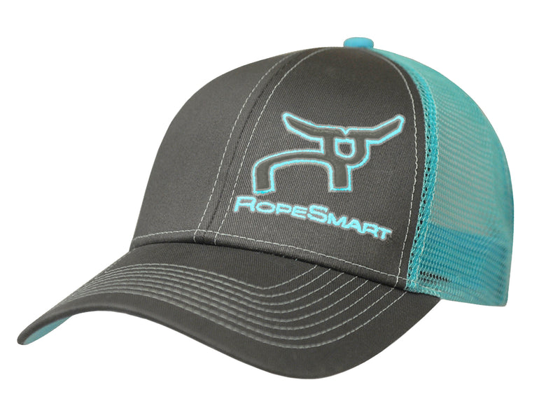 CL800GLOW-Youth-Gry Teal Hat Ropesmart Velcro Back "Glow in the Dark"