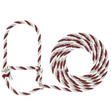 AC35-7910--67 Halter Breaking Poly Rope - Maroon/Gray/White