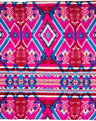 CLSCRFAZTEC--PinkBlu Scarf Silk Aztec - 34"