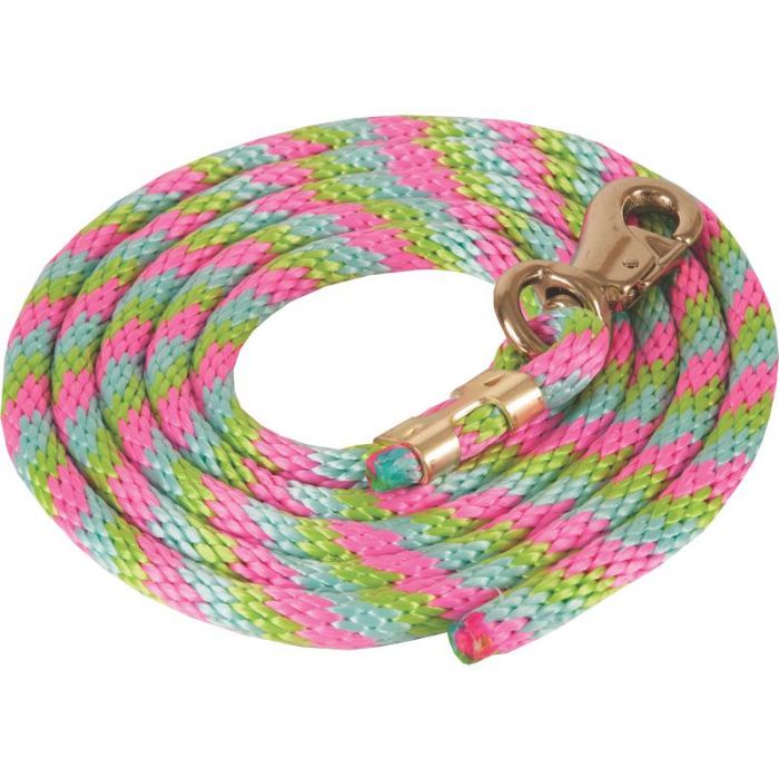 TK25-6001 Lead Rope Poly Cowboy 9' w/Bull Snap Ass'd Colours