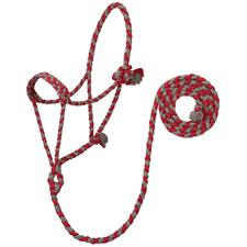 TK35800-50-AVG-Gry/Red Halter Ecoluxe Rope w/Lead Average