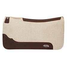 TK36034-5043-18-31x32-Wht/Brwn Saddle Pad Steam Pressd Merino Wool Felt 3/4"