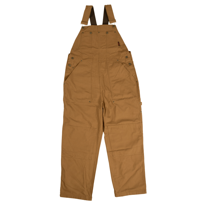 CL72371L-M-Brown Womens Tough Duck Bib Overall Unlined