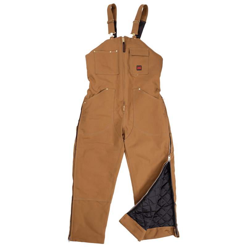 CL7537-S-Brown Tough Duck Bib Overall Insulated