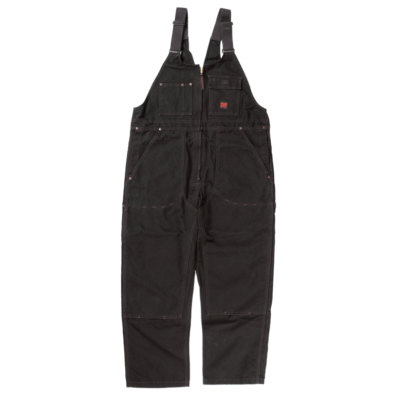 CL763716-S-Drk Brn Tough Duck Bib Overall w/Zip Unlined