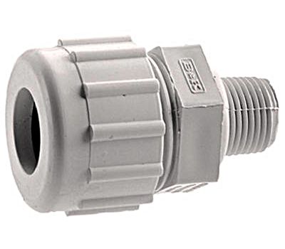 LE5584 3/4"Compression - PVC Male Adapter - Strain Relief