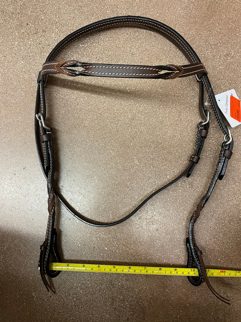 TKWB2942 Headstall Browband - Twisted Knot - Dark Leather