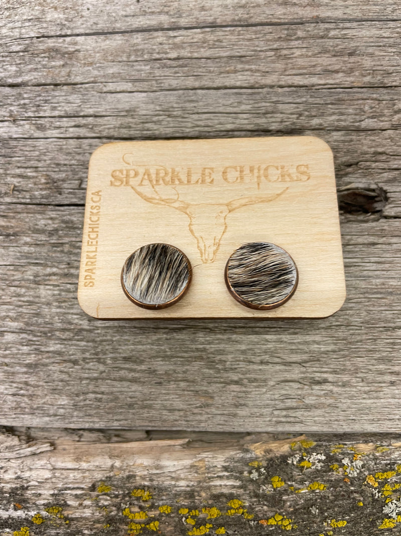 BGEARRING12 Earrings- Hair On Hide Slip On Mini Me Assorted